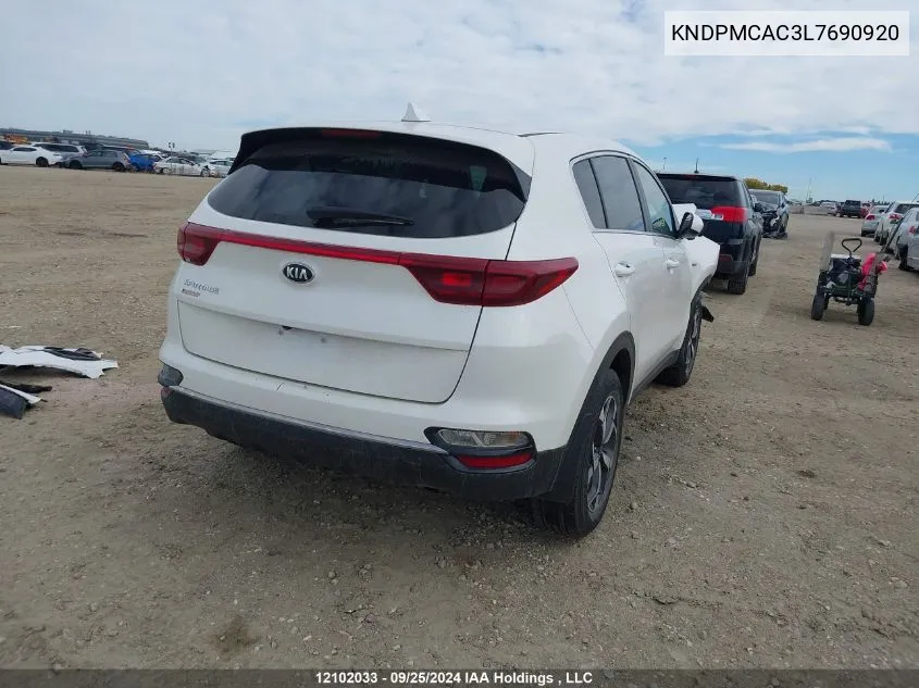 2020 Kia Sportage VIN: KNDPMCAC3L7690920 Lot: 12102033