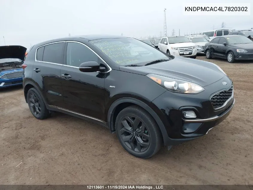 2020 Kia Sportage Lx VIN: KNDPMCAC4L7820302 Lot: 12113601