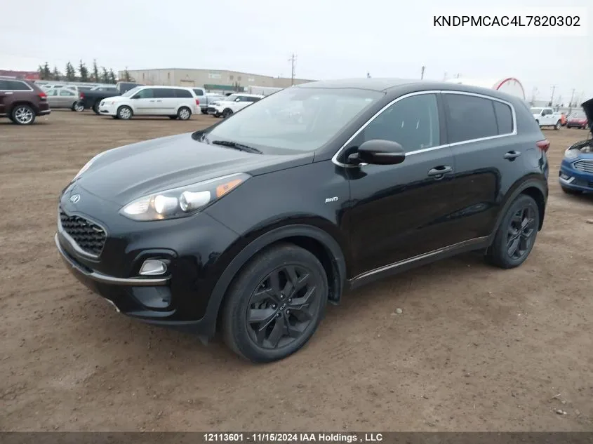 2020 Kia Sportage Lx VIN: KNDPMCAC4L7820302 Lot: 12113601