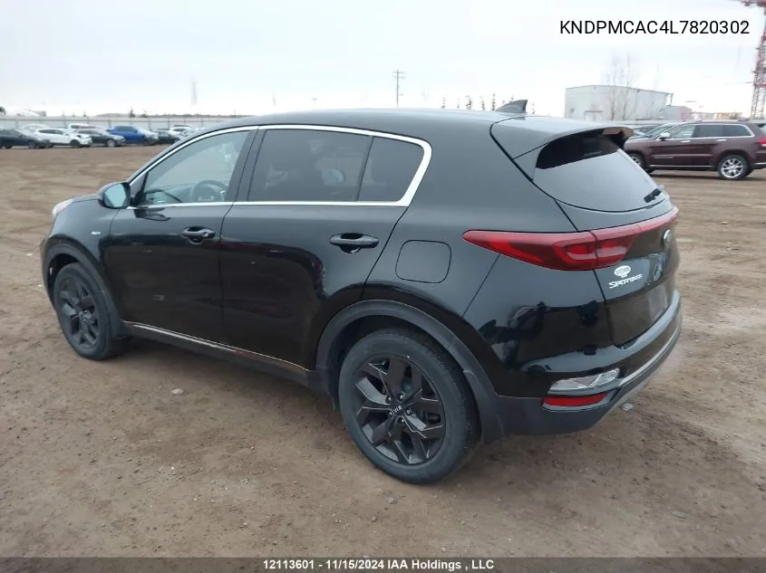 2020 Kia Sportage Lx VIN: KNDPMCAC4L7820302 Lot: 12113601