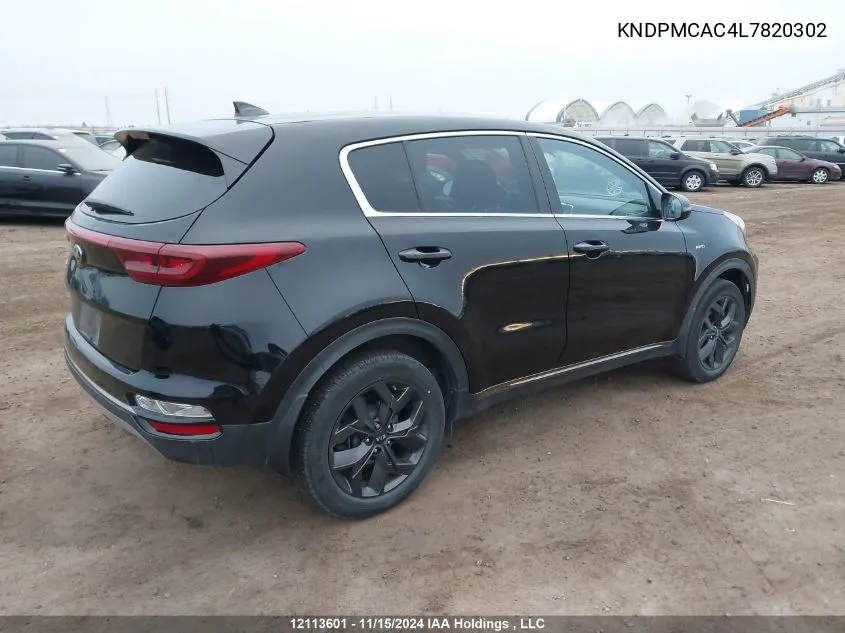 2020 Kia Sportage Lx VIN: KNDPMCAC4L7820302 Lot: 12113601