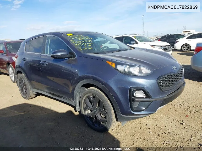 2020 Kia Sportage Lx VIN: KNDPMCAC0L7822869 Lot: 12128382