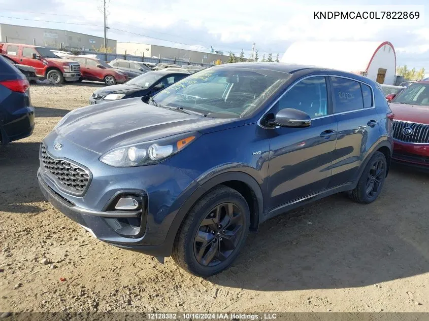 2020 Kia Sportage Lx VIN: KNDPMCAC0L7822869 Lot: 12128382