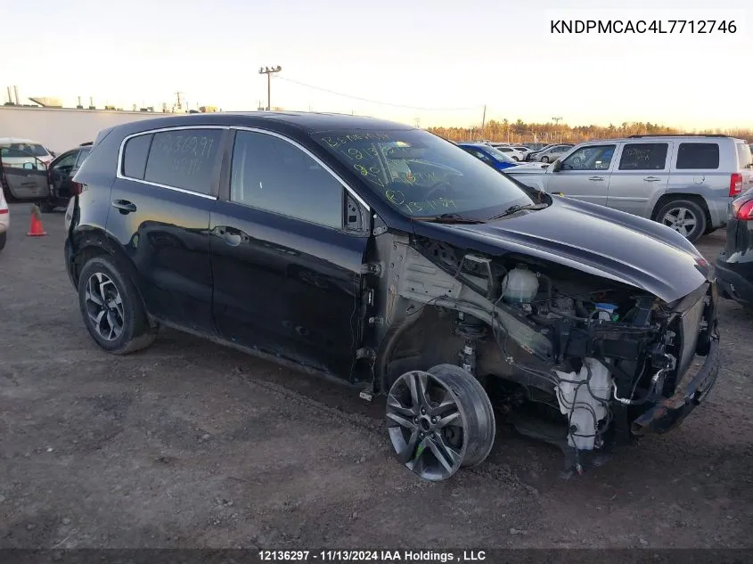 2020 Kia Sportage VIN: KNDPMCAC4L7712746 Lot: 12136297