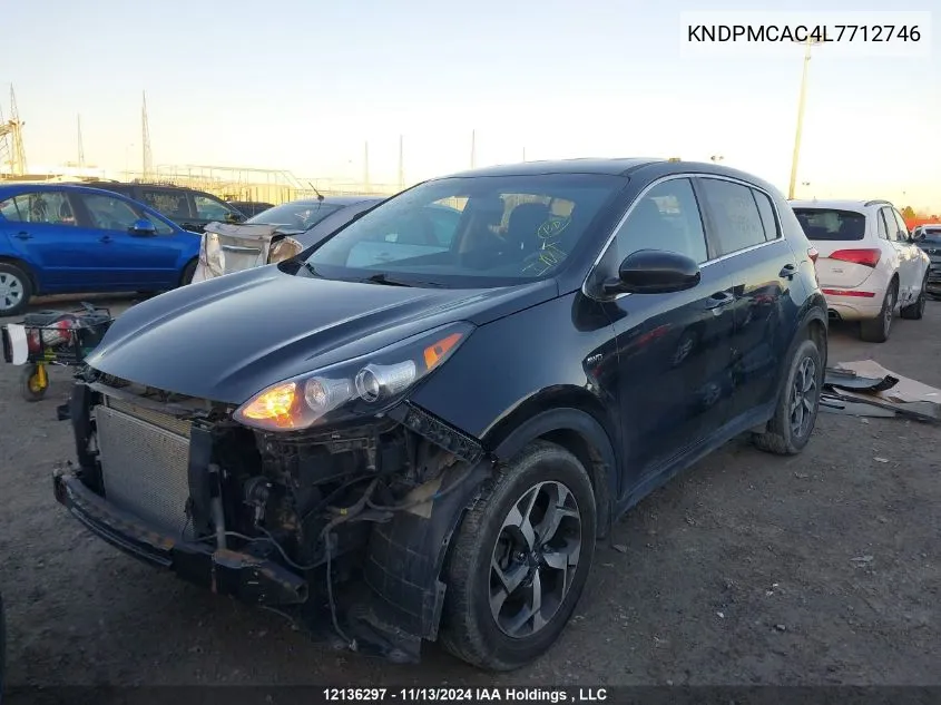 2020 Kia Sportage VIN: KNDPMCAC4L7712746 Lot: 12136297