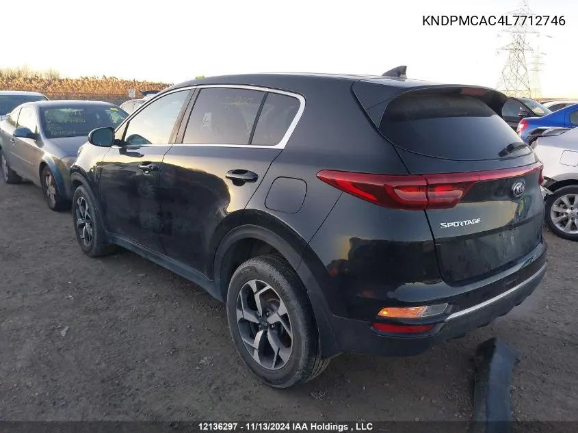 2020 Kia Sportage VIN: KNDPMCAC4L7712746 Lot: 12136297