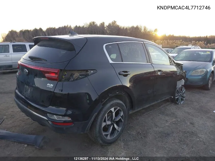 2020 Kia Sportage VIN: KNDPMCAC4L7712746 Lot: 12136297