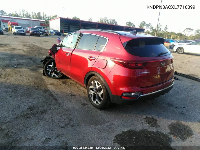 2020 Kia Sportage Ex VIN: KNDPN3ACXL7716099 Lot: 35324920