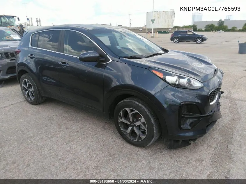 2020 Kia Sportage Lx VIN: KNDPM3AC0L7766593 Lot: 39103650