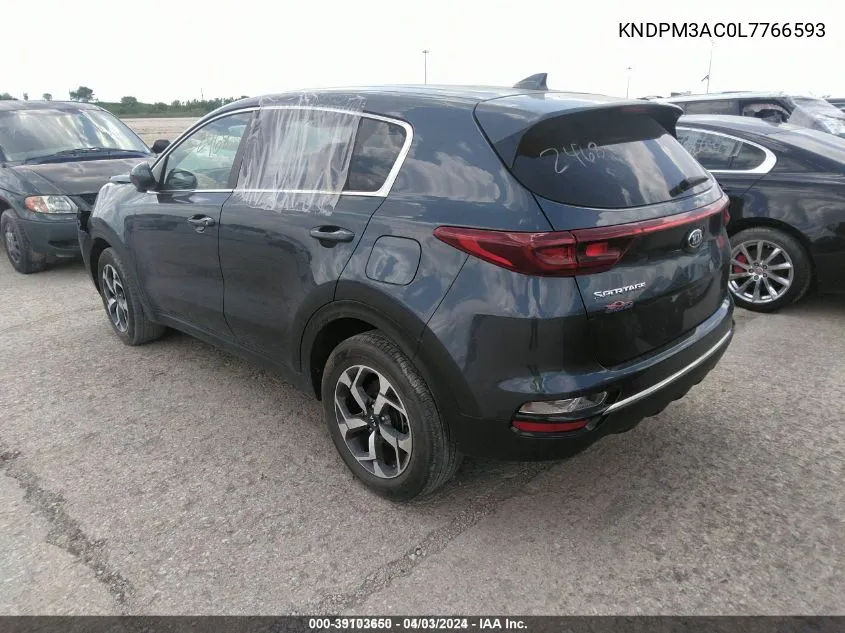 2020 Kia Sportage Lx VIN: KNDPM3AC0L7766593 Lot: 39103650