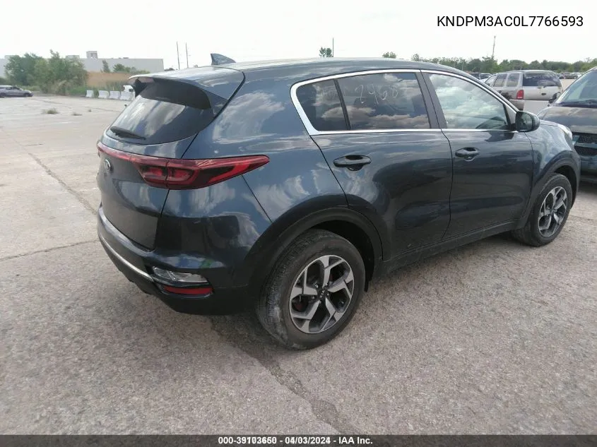 2020 Kia Sportage Lx VIN: KNDPM3AC0L7766593 Lot: 39103650