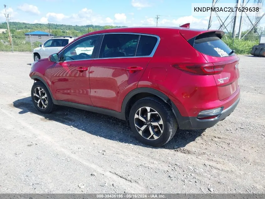 2020 Kia Sportage Lx VIN: KNDPM3AC2L7629638 Lot: 39436195