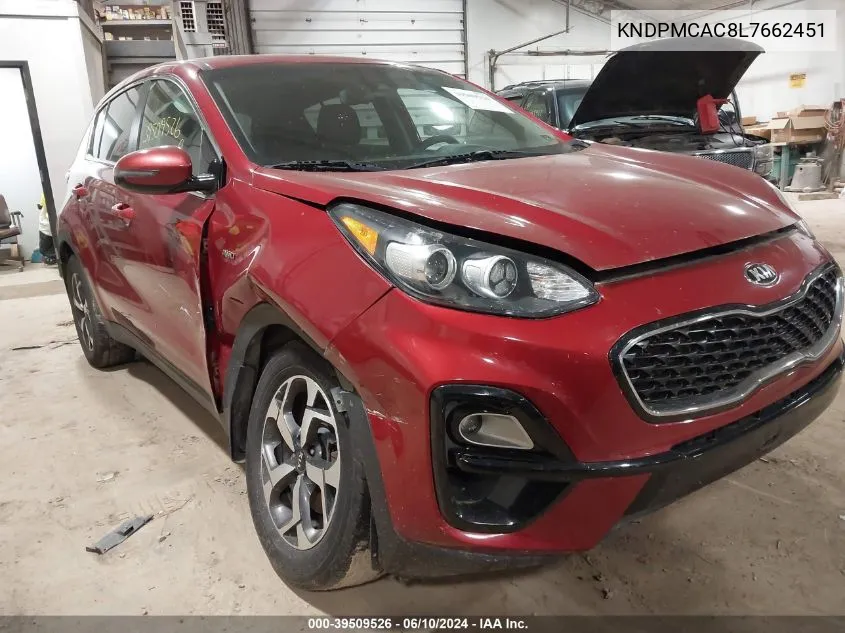 2020 Kia Sportage Lx VIN: KNDPMCAC8L7662451 Lot: 39509526