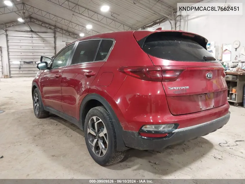 2020 Kia Sportage Lx VIN: KNDPMCAC8L7662451 Lot: 39509526