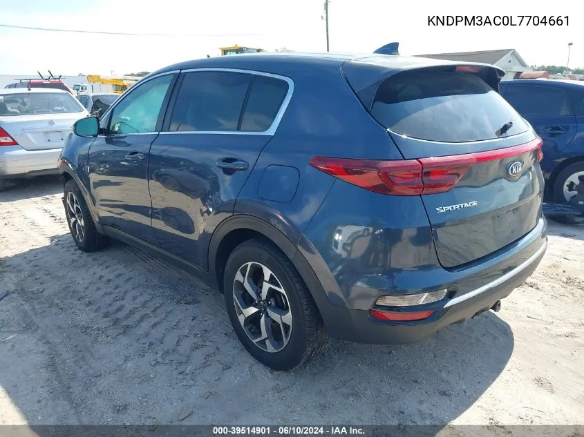 2020 Kia Sportage Lx VIN: KNDPM3AC0L7704661 Lot: 39514901