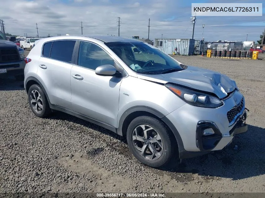 2020 Kia Sportage Lx VIN: KNDPMCAC6L7726311 Lot: 39556717