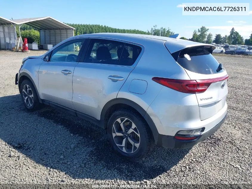 2020 Kia Sportage Lx VIN: KNDPMCAC6L7726311 Lot: 39556717