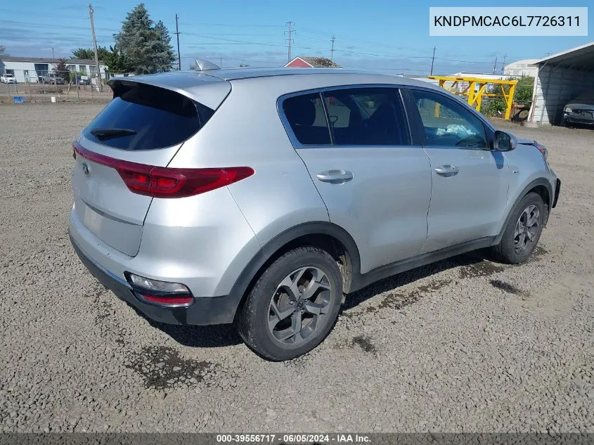 2020 Kia Sportage Lx VIN: KNDPMCAC6L7726311 Lot: 39556717