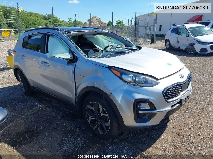 2020 Kia Sportage Ex VIN: KNDPNCAC8L7706039 Lot: 39593309