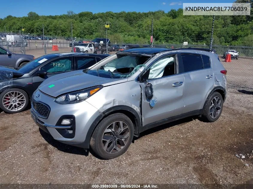 2020 Kia Sportage Ex VIN: KNDPNCAC8L7706039 Lot: 39593309