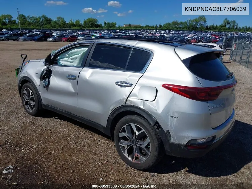 2020 Kia Sportage Ex VIN: KNDPNCAC8L7706039 Lot: 39593309