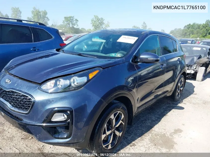 2020 Kia Sportage Lx VIN: KNDPMCAC1L7765100 Lot: 39631574