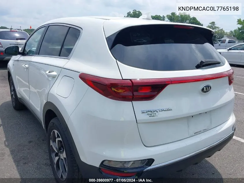 2020 Kia Sportage Lx VIN: KNDPMCAC0L7765198 Lot: 39800977