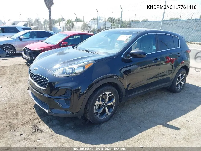 2020 Kia Sportage Lx VIN: KNDPM3AC1L7761418 Lot: 39810840