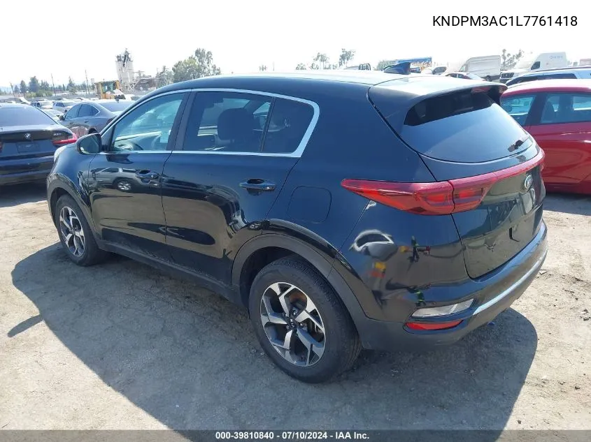 2020 Kia Sportage Lx VIN: KNDPM3AC1L7761418 Lot: 39810840