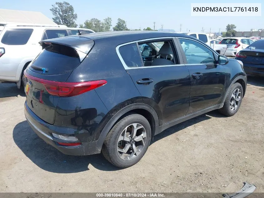 2020 Kia Sportage Lx VIN: KNDPM3AC1L7761418 Lot: 39810840