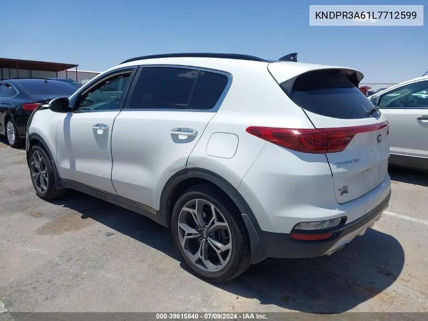 2020 Kia Sportage Sx Turbo VIN: KNDPR3A61L7712599 Lot: 39815540