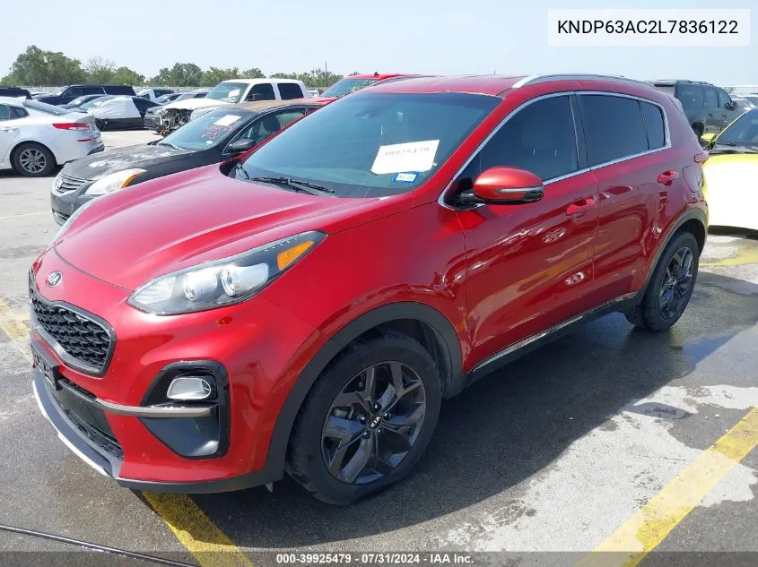 2020 Kia Sportage S VIN: KNDP63AC2L7836122 Lot: 39925479