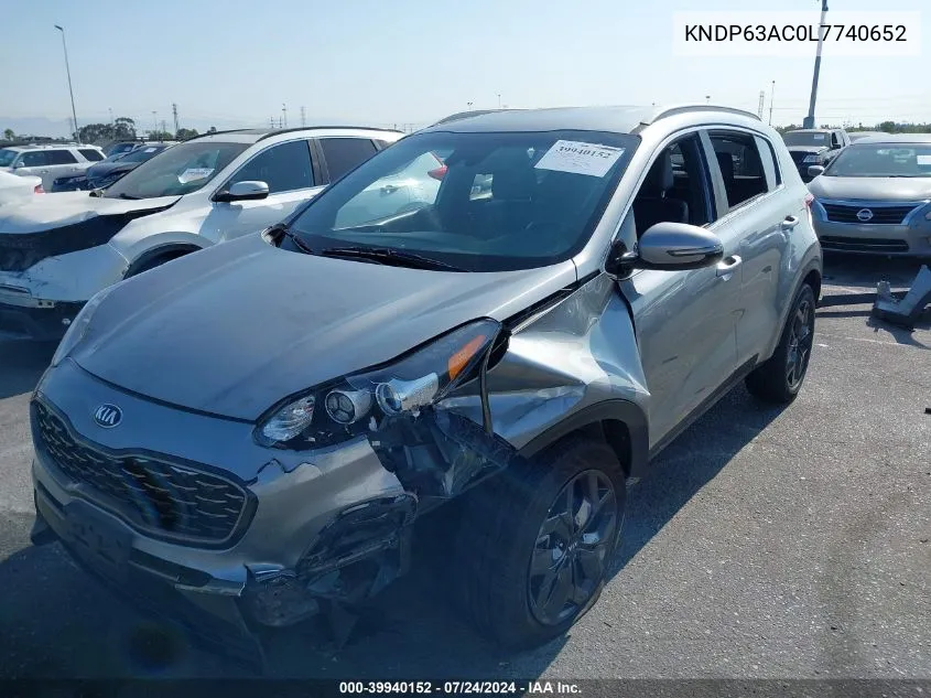 KNDP63AC0L7740652 2020 Kia Sportage S