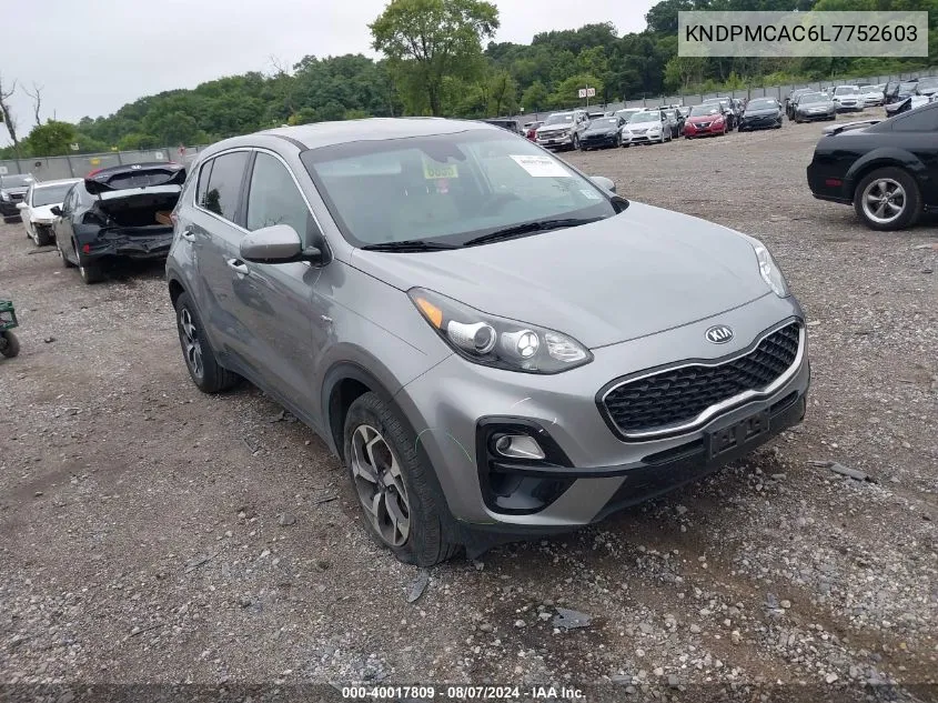 2020 Kia Sportage Lx VIN: KNDPMCAC6L7752603 Lot: 40017809