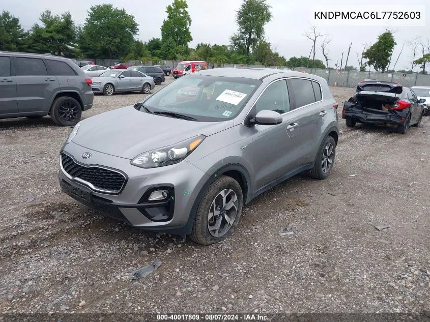 2020 Kia Sportage Lx VIN: KNDPMCAC6L7752603 Lot: 40017809