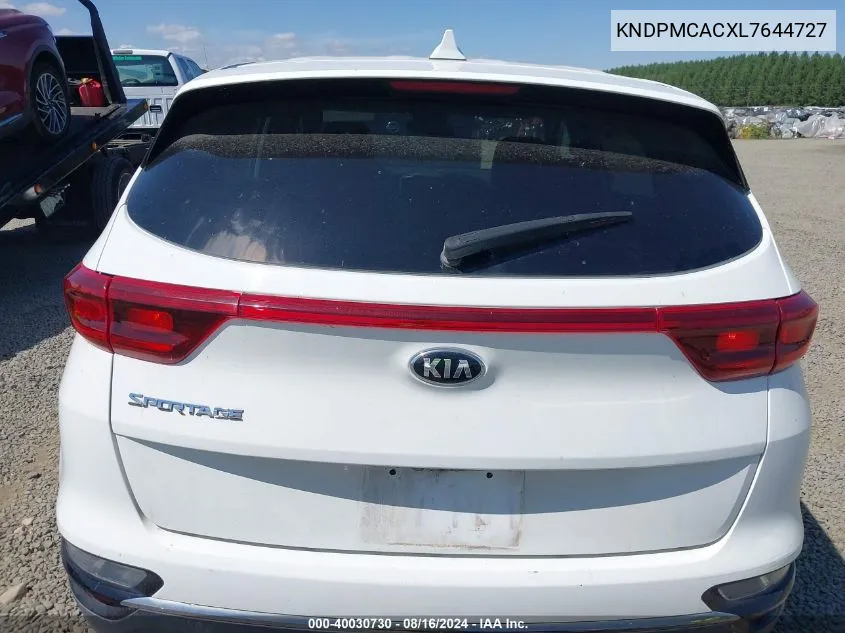 2020 Kia Sportage Lx VIN: KNDPMCACXL7644727 Lot: 40030730