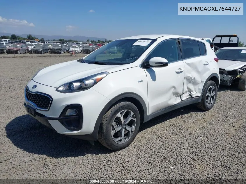 2020 Kia Sportage Lx VIN: KNDPMCACXL7644727 Lot: 40030730