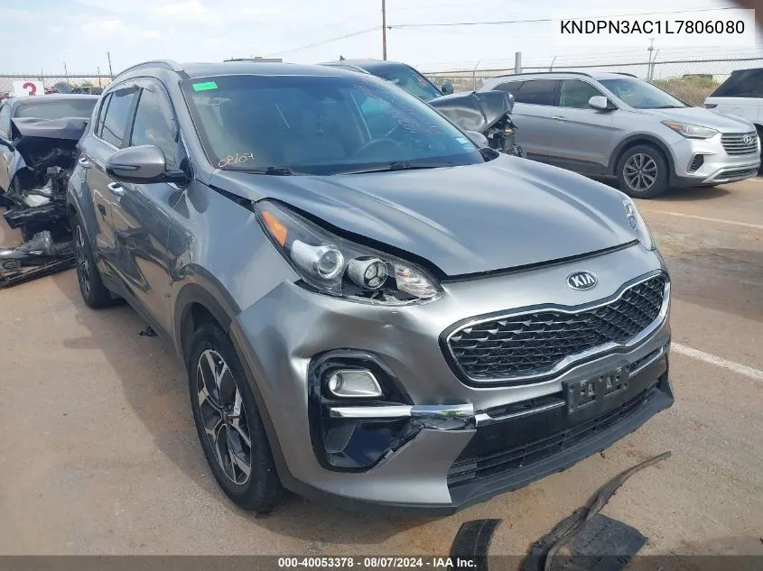 2020 Kia Sportage Ex VIN: KNDPN3AC1L7806080 Lot: 40053378