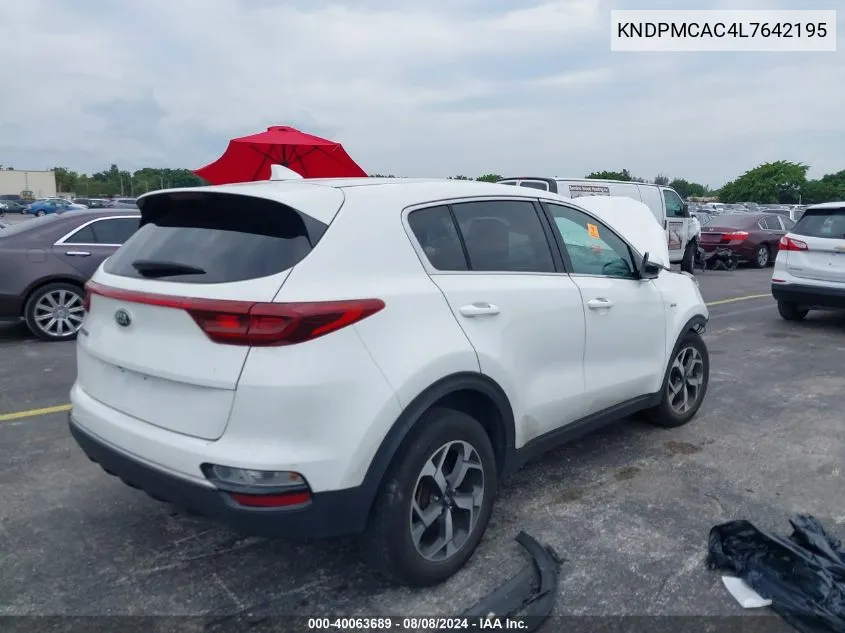 2020 Kia Sportage Lx VIN: KNDPMCAC4L7642195 Lot: 40063689