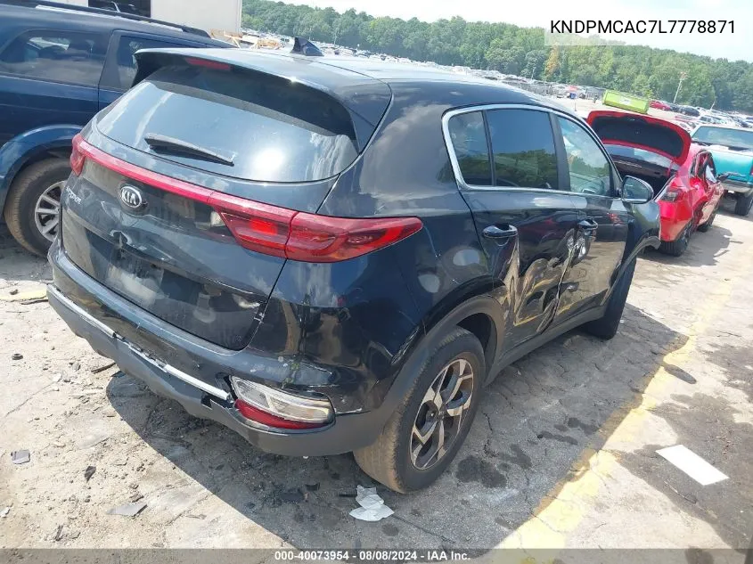 2020 Kia Sportage Lx VIN: KNDPMCAC7L7778871 Lot: 40073954