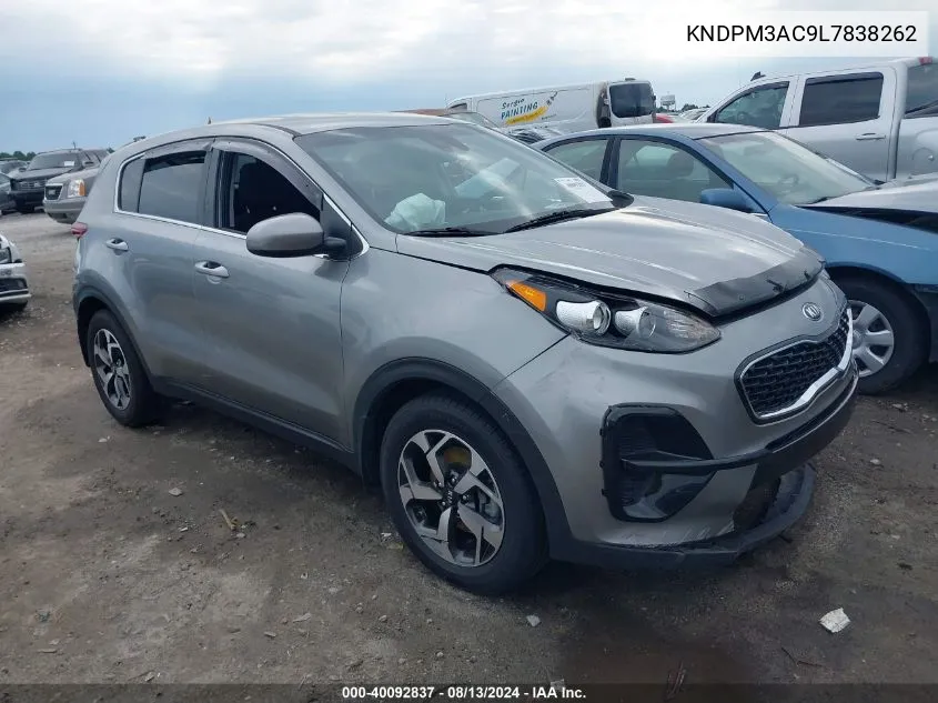 2020 Kia Sportage Lx VIN: KNDPM3AC9L7838262 Lot: 40092837