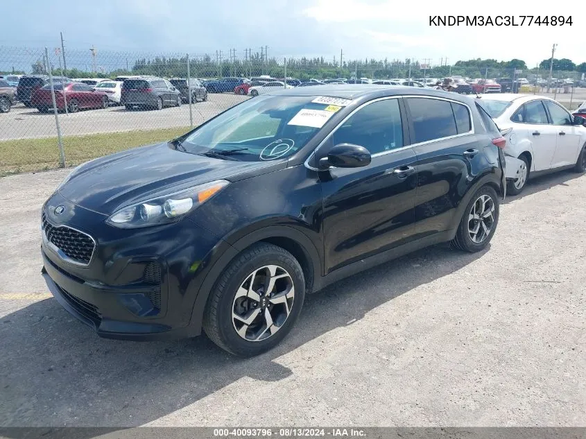 2020 Kia Sportage Lx VIN: KNDPM3AC3L7744894 Lot: 40093796