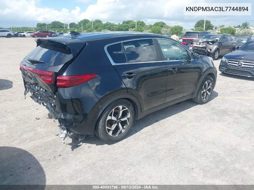 2020 Kia Sportage Lx VIN: KNDPM3AC3L7744894 Lot: 40093796