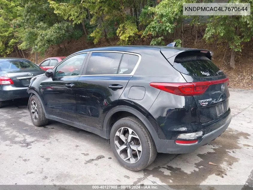 2020 Kia Sportage Lx VIN: KNDPMCAC4L7670644 Lot: 40127985