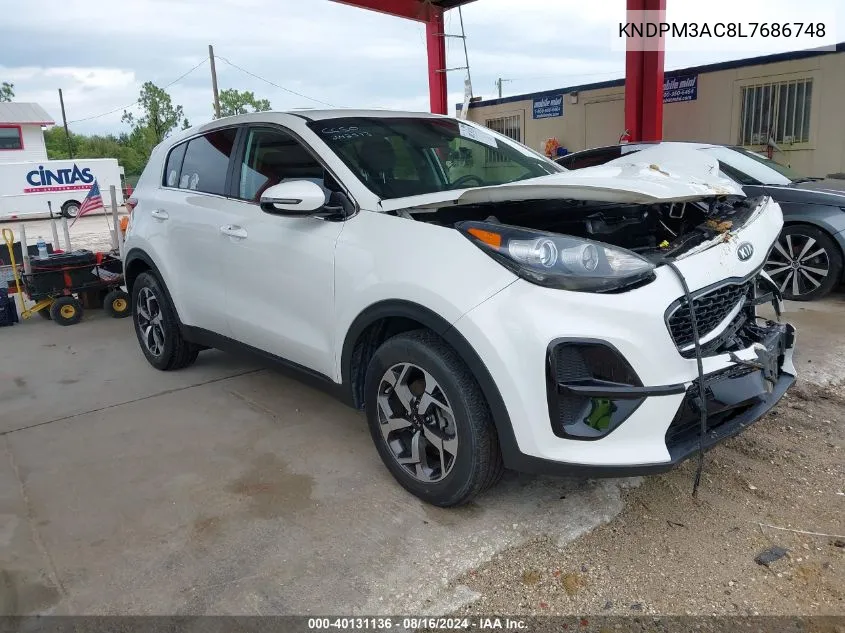 2020 Kia Sportage Lx VIN: KNDPM3AC8L7686748 Lot: 40131136