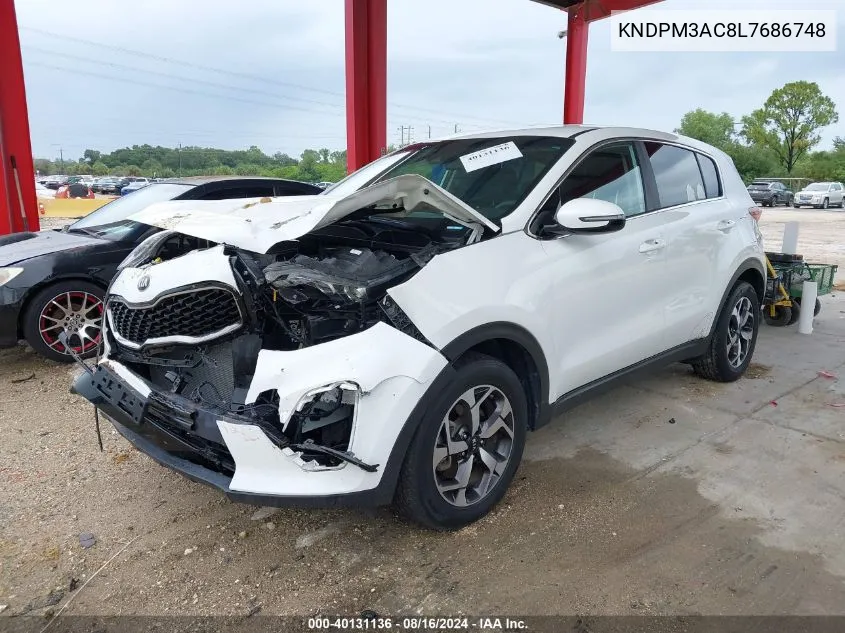 2020 Kia Sportage Lx VIN: KNDPM3AC8L7686748 Lot: 40131136