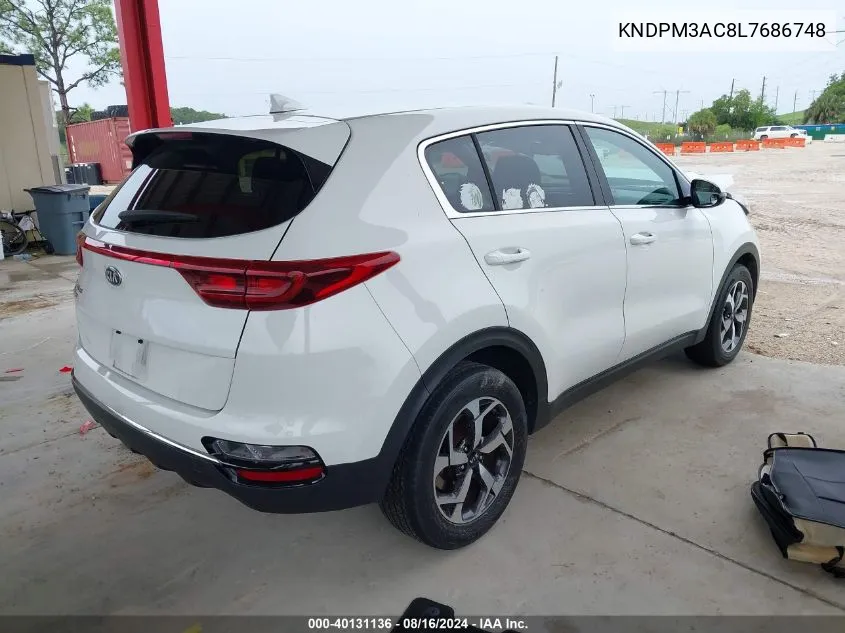 2020 Kia Sportage Lx VIN: KNDPM3AC8L7686748 Lot: 40131136