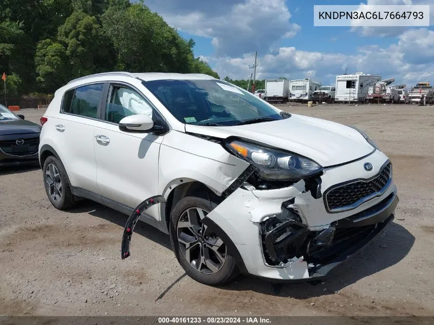 2020 Kia Sportage Ex VIN: KNDPN3AC6L7664793 Lot: 40161233