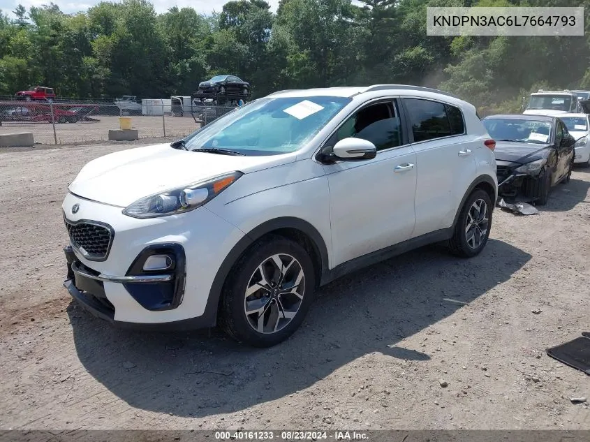 2020 Kia Sportage Ex VIN: KNDPN3AC6L7664793 Lot: 40161233