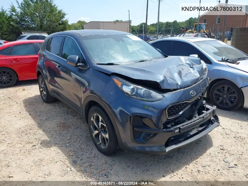 2020 Kia Sportage Lx VIN: KNDPM3AC6L7800312 Lot: 40163571